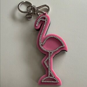 Pink Flamingo Keychain with Rhinestones